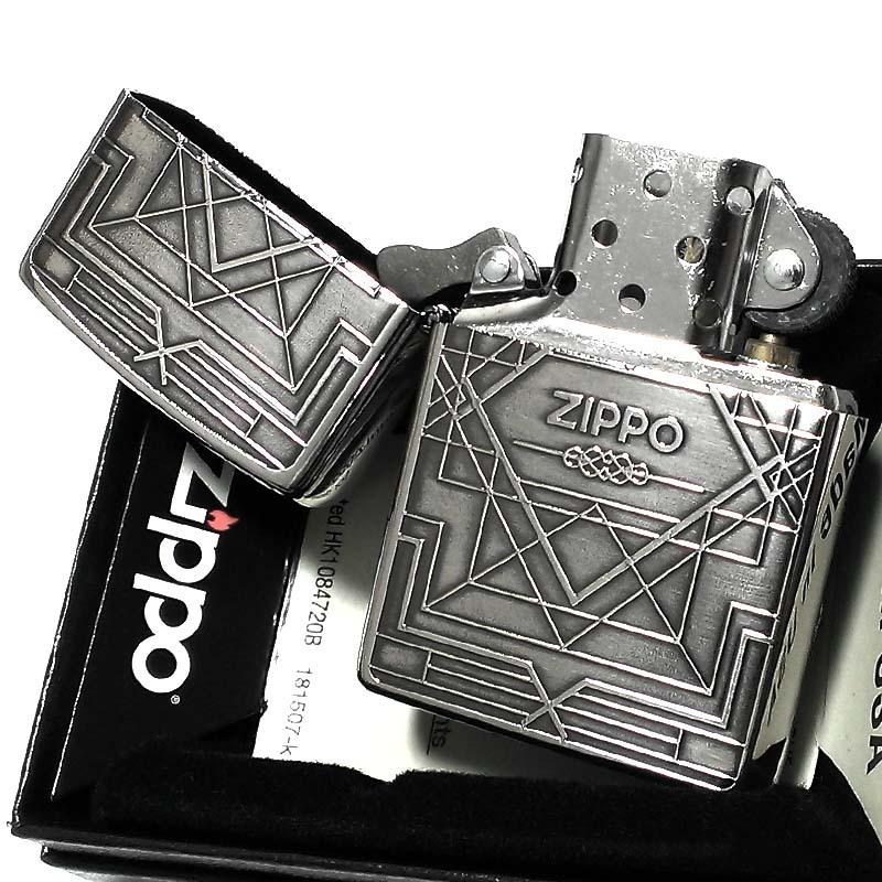 ZIPPO（ジッポー） ライター ジオメトリック シルバーいぶし