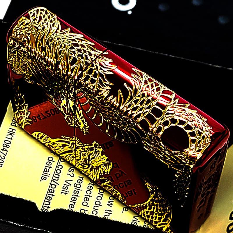 ZIPPO（ジッポー） ライター 双龍 ジッポ 和柄 三面加工 イオンレッド