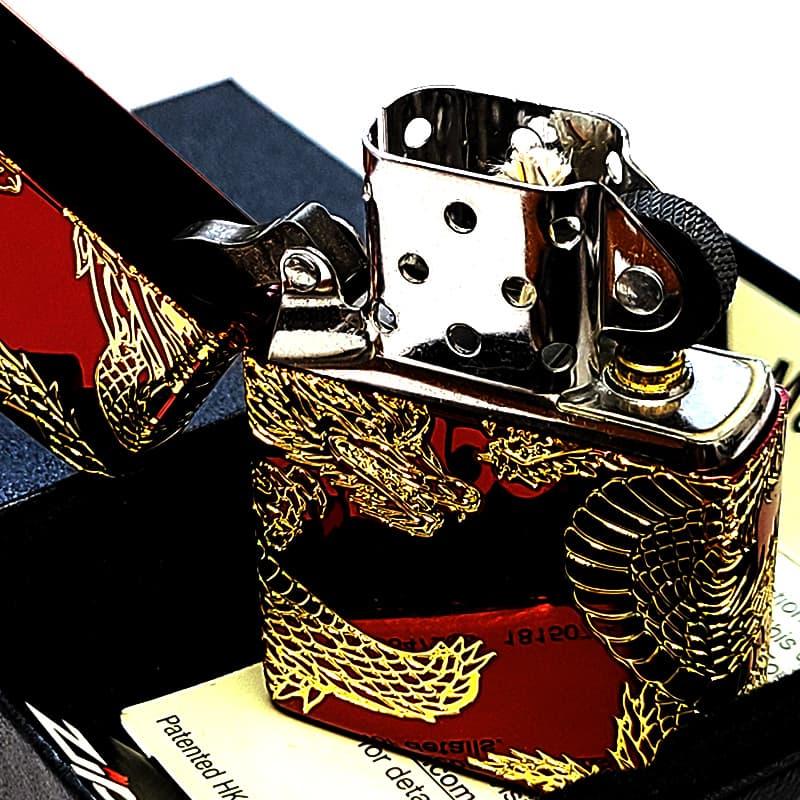 ZIPPO（ジッポー） ライター 双龍 ジッポ 和柄 三面加工 イオンレッド