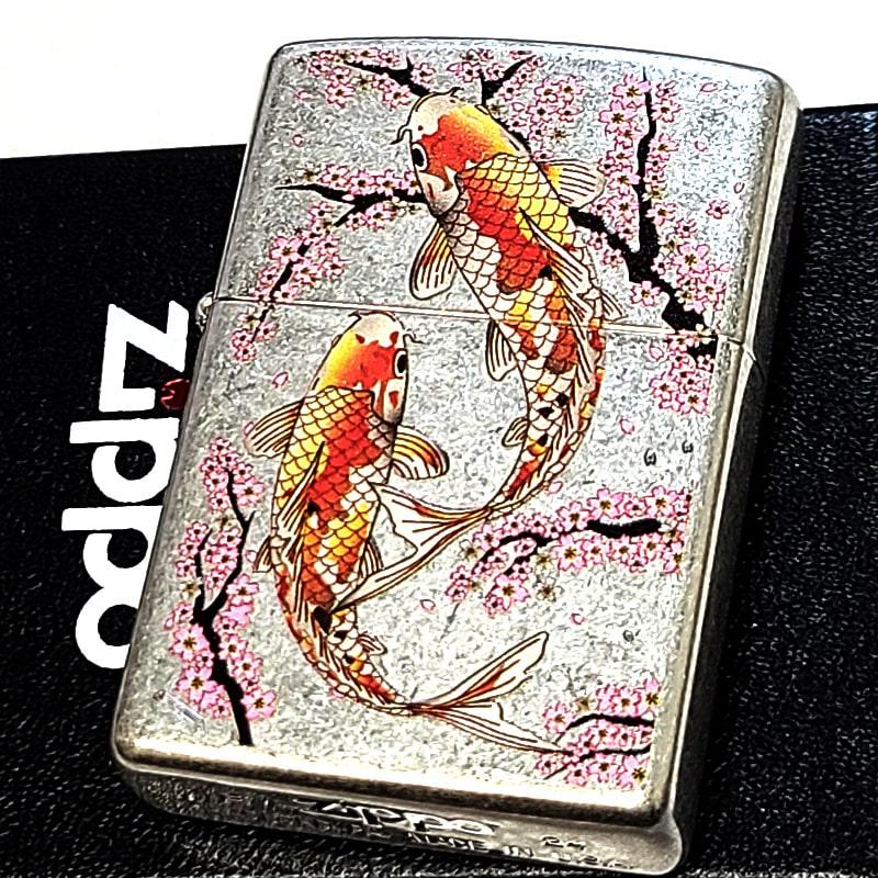ZIPPO（ジッポー） ジッポ ライター 鯉 和柄 アンティークシルバー 桜 