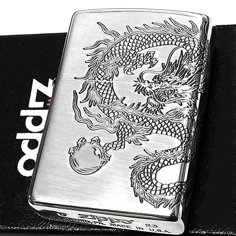 ZIPPO（ジッポー） ライター ドラゴン ジッポ 龍 2面連続加工 シルバー