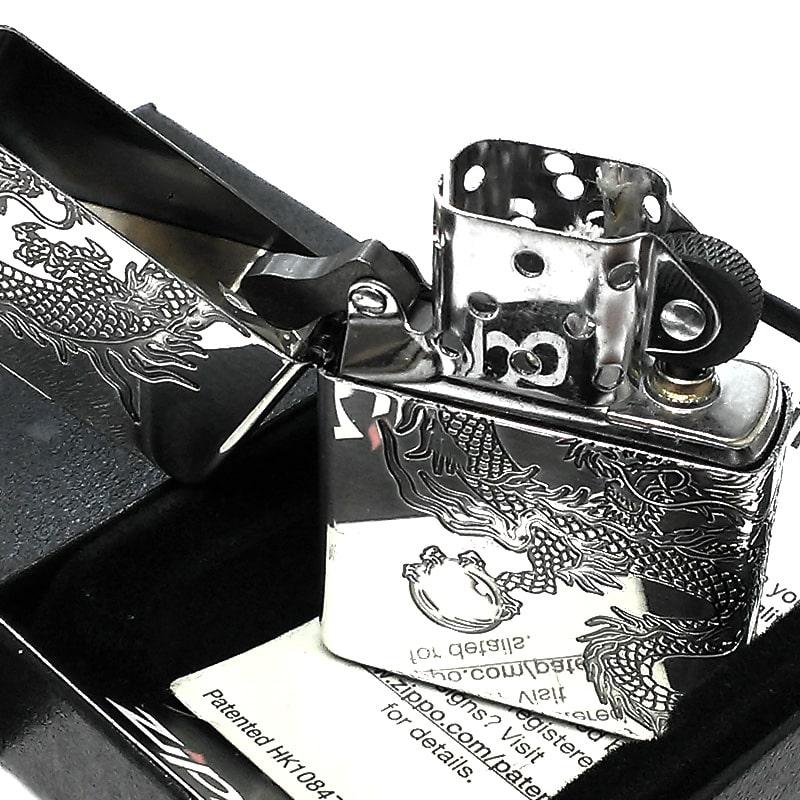 ZIPPO（ジッポー） ライター ドラゴン ジッポ 龍 2面連続加工 シルバー