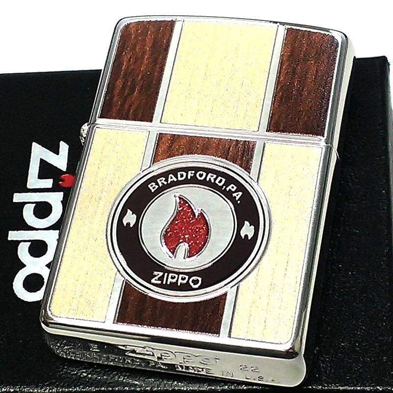 ZIPPO（ジッポー） ライター フレーム ロゴ ジッポ かっこいい 炎 木目 
