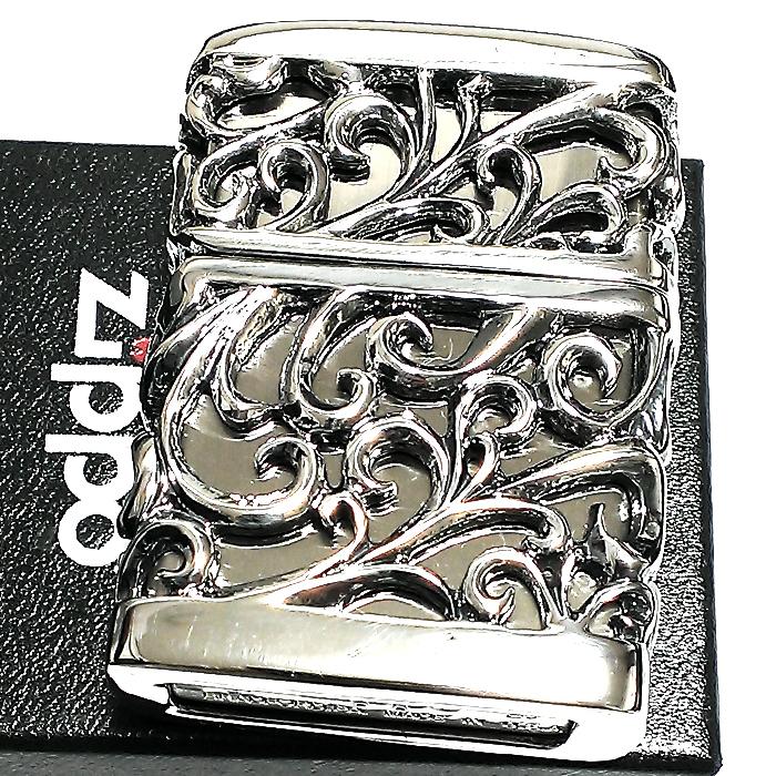 ZIPPO ライター メタルジャケット 超重厚 デビル シルバーイブシ 豪華 