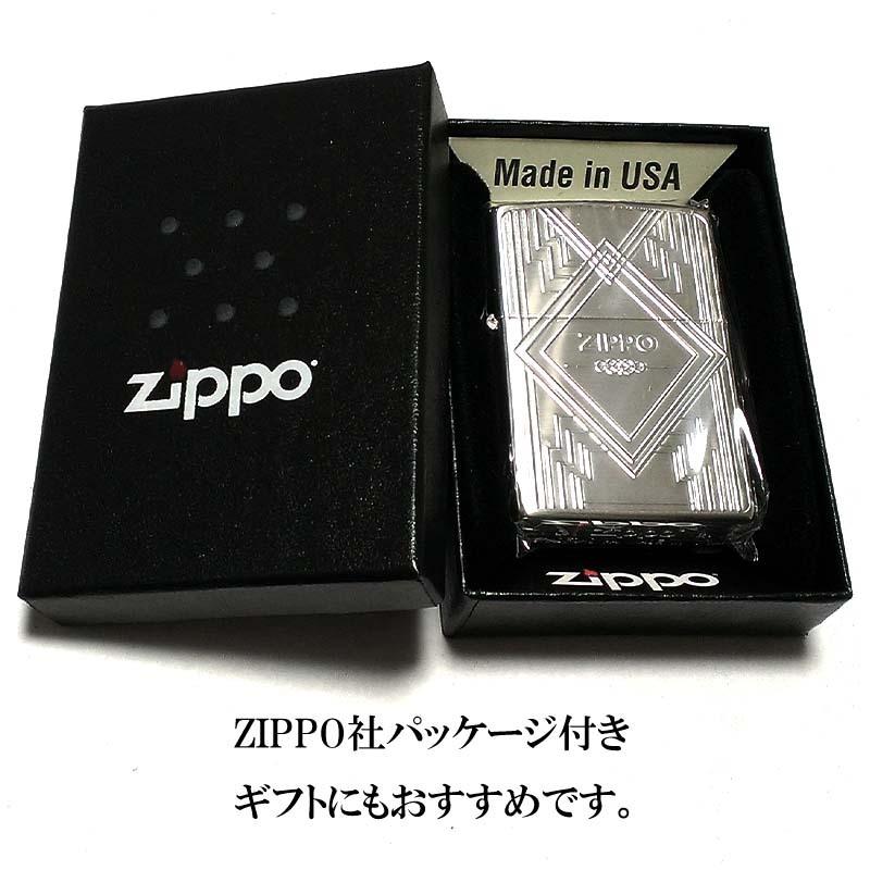 ZIPPO ライター かっこいい ジオメトリック シルバーサテーナ ジッポ 