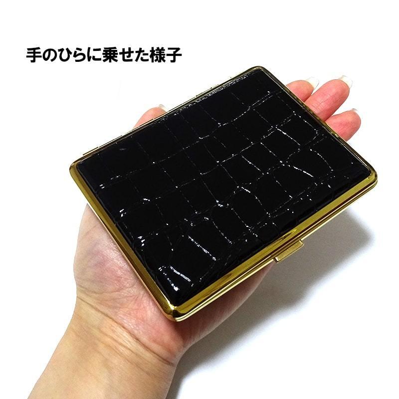 Pearl シガレットケース かわいい クロコダイル型押し 20本収納