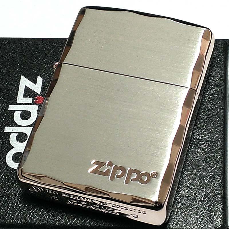 ZIPPO ライター アーマー ジッポ ロゴ シルバーサテン＆ピンク