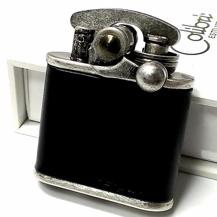 オイルライター Colibri コリブリ 本革巻き 黒 ブラック オイルライター Colibri コリブリ 本革巻き 黒 ブラック