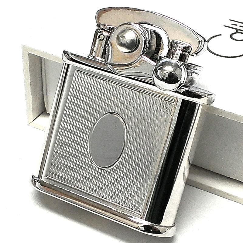 オイルライター コリブリ Colibri ミラー エンジンタン レトロ 銀