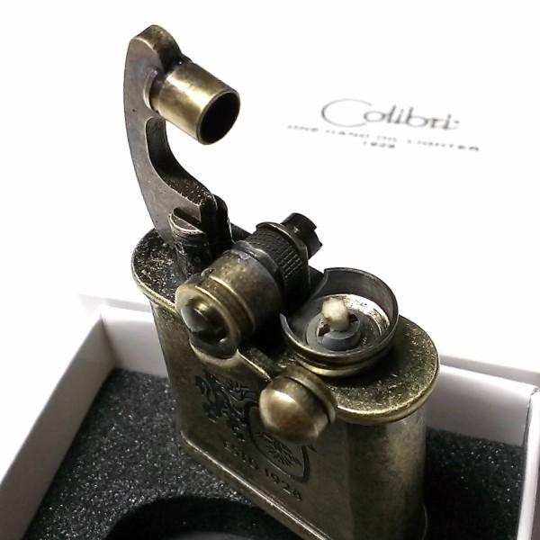 オイルライター Colibri コリブリ アンティークゴールド レトロ ブラス 