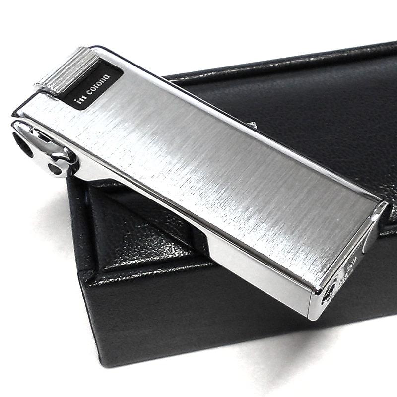 ガスライター おしゃれ イムコロナ ヘアライン シルバー パイプ