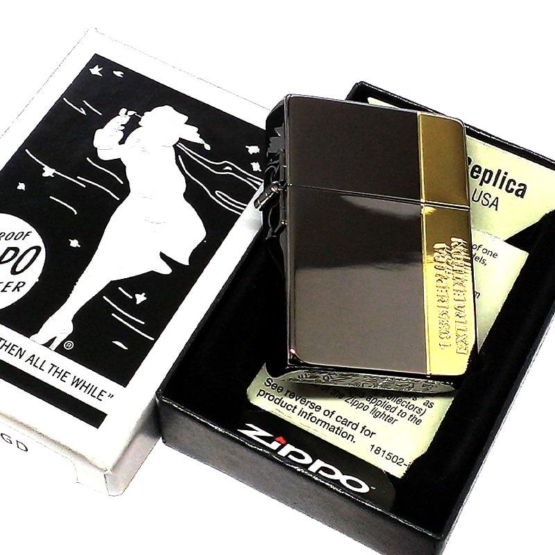 ZIPPO 1935 復刻レプリカ EXTRA EDITION ブラック＆ゴールド ジッポ ライター 限定 シリアルナンバー入り 金タンク 黒金 かっこいい｜hayamipro｜08