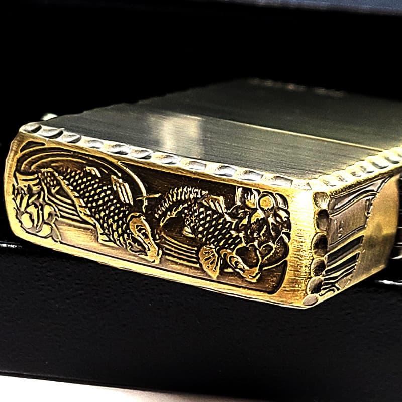 ZIPPO（ジッポー） アーマー 限定 3面彫刻 昇鯉 アンティークゴールド