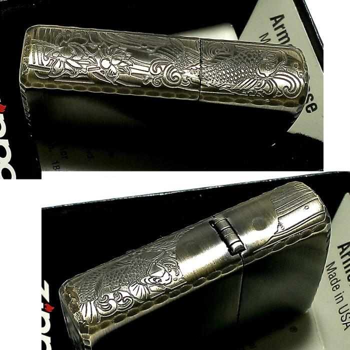 ZIPPO（ジッポー） アーマー 限定 3面彫刻 昇鯉 アンティークゴールド