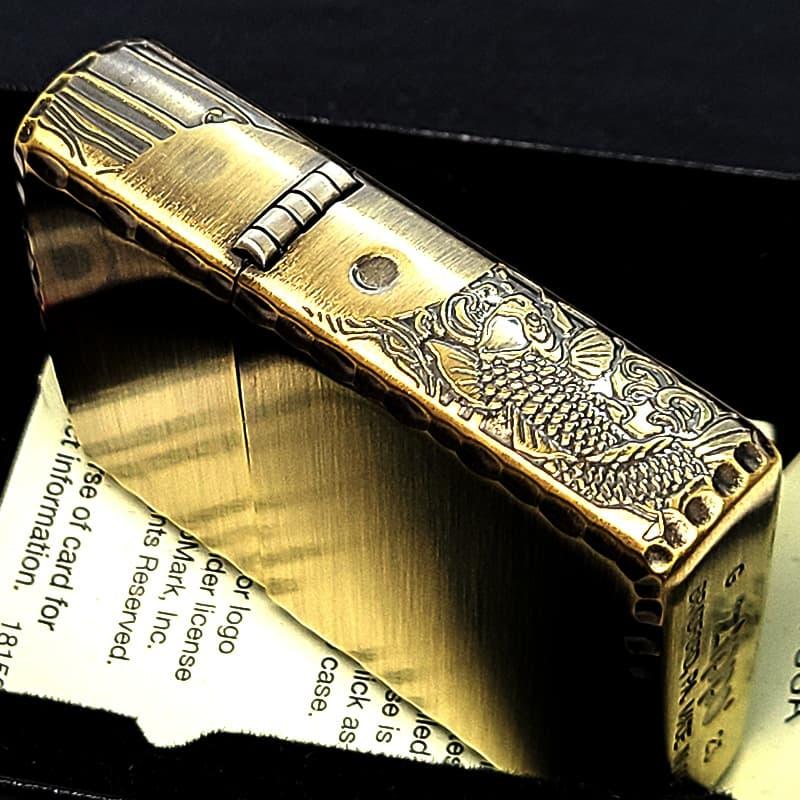 ZIPPO（ジッポー） アーマー 限定 3面彫刻 昇鯉 アンティークゴールド