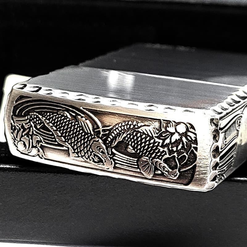 ZIPPO（ジッポー） アーマー 限定 3面彫刻 昇鯉 アンティークシルバー