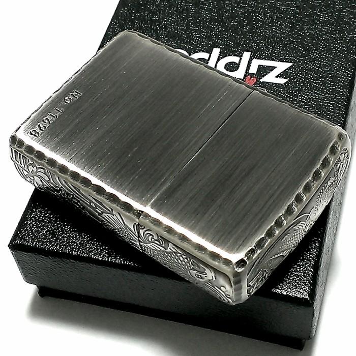 ZIPPO（ジッポー） アーマー 限定 3面彫刻 昇鯉 アンティークシルバー