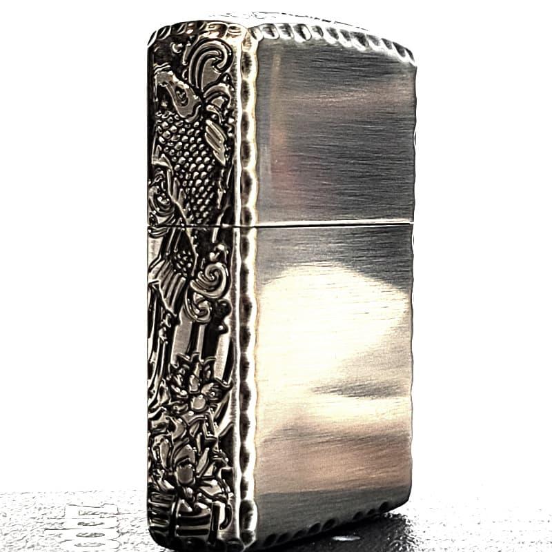 ZIPPO（ジッポー） アーマー 限定 3面彫刻 昇鯉 アンティークシルバー