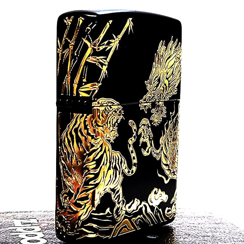 ZIPPO（ジッポー） 龍虎 和柄 かっこいい ジッポ ライター ブラック 