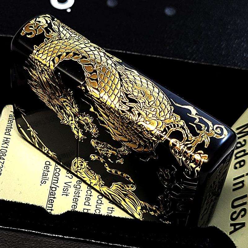 ZIPPO（ジッポー） 龍虎 和柄 かっこいい ジッポ ライター ブラック 
