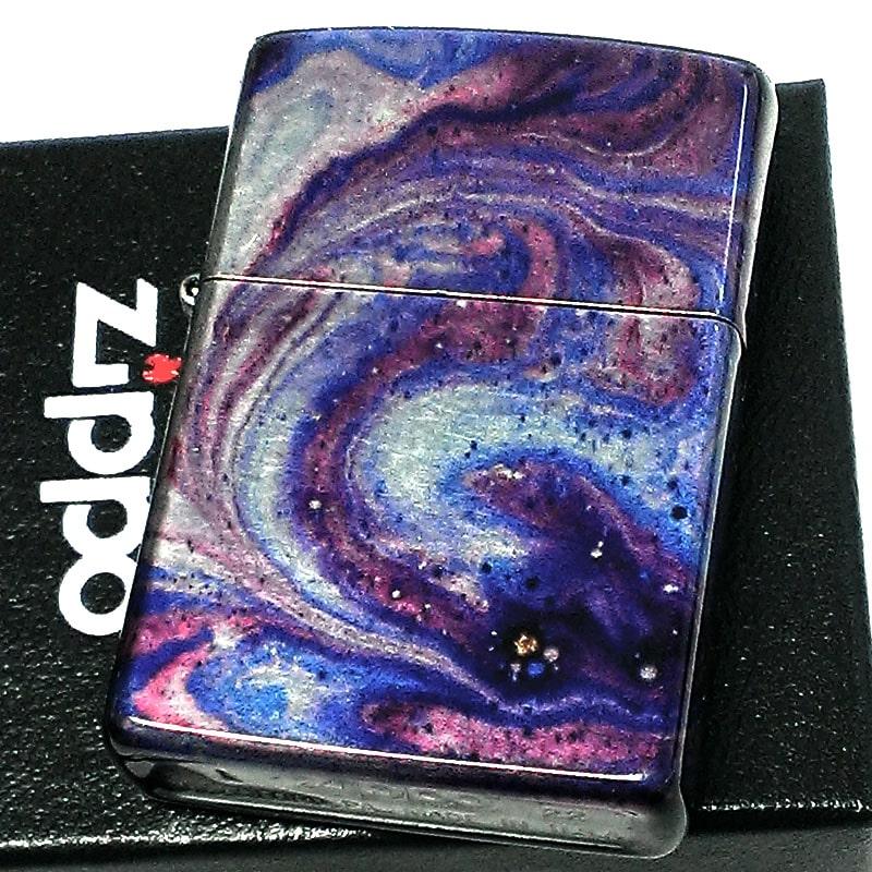 ZIPPO（ジッポー） ライター パープルマーブル おしゃれ 5面加工 紫