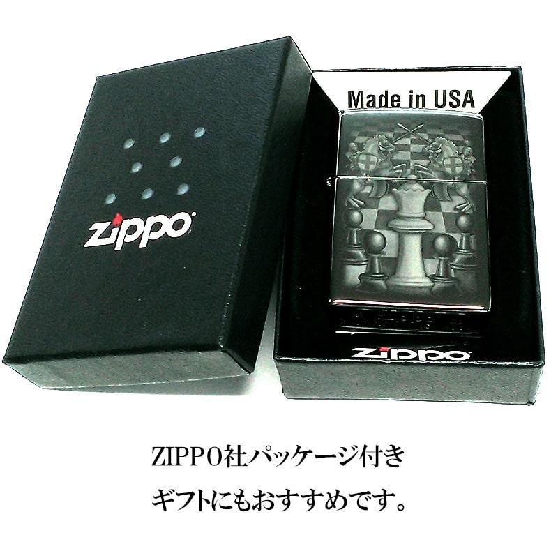 ZIPPO ライター ブラックアイス チェスデザイン ジッポ かっこいい Chess Design レーザー彫刻 メンズ おしゃれ 黒 プレゼント ギフトの画像