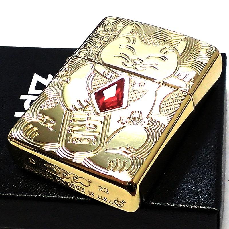 ZIPPO アーマー 招き猫 ジッポ ライター ゴールド 金タンク
