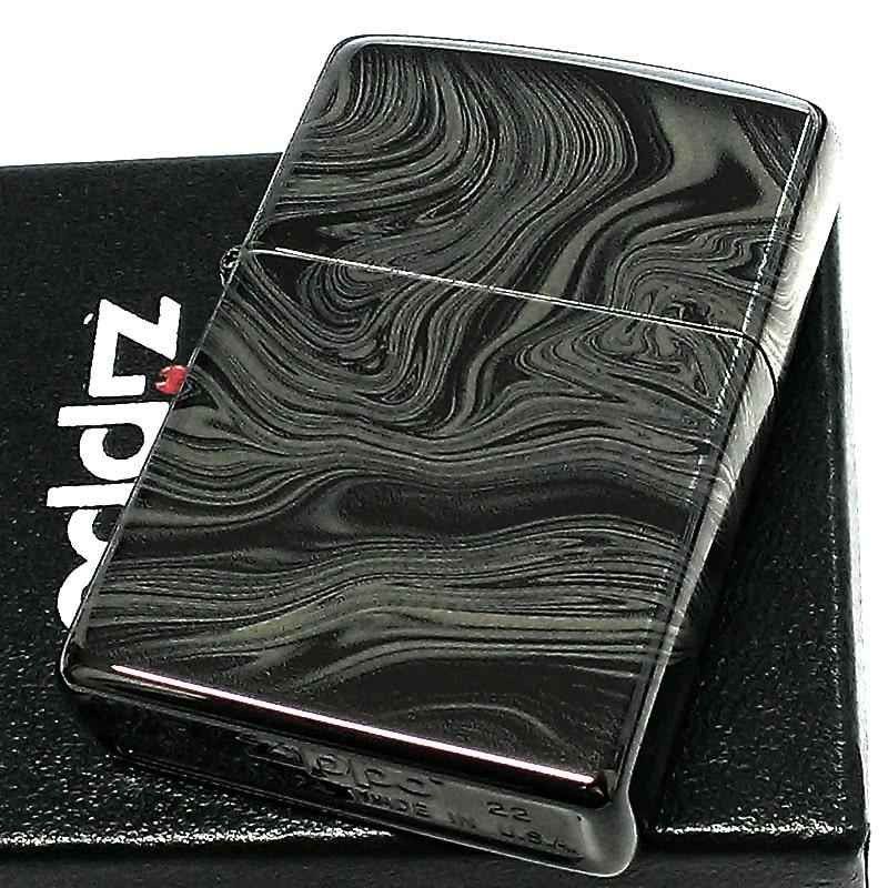 ZIPPO ライター マーブル デザイン ブラックアイス ジッポ