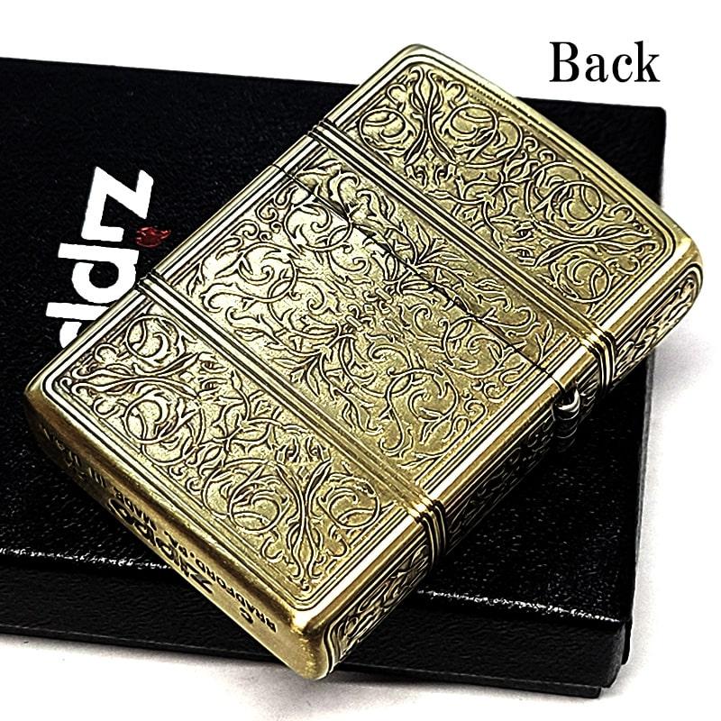 miyuki　未使用に近いウィンディ4面デザインソリッドカッパーZIPPO ZIPPO（ジッポー） ライター 4面精密彫刻 アラベスク ゴールド ジッポ
