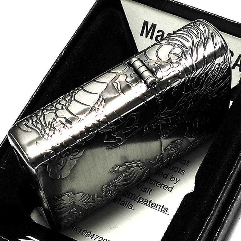 ZIPPO（ジッポー） ジッポ ライター 銀 御守り 龍虎 4面 彫刻
