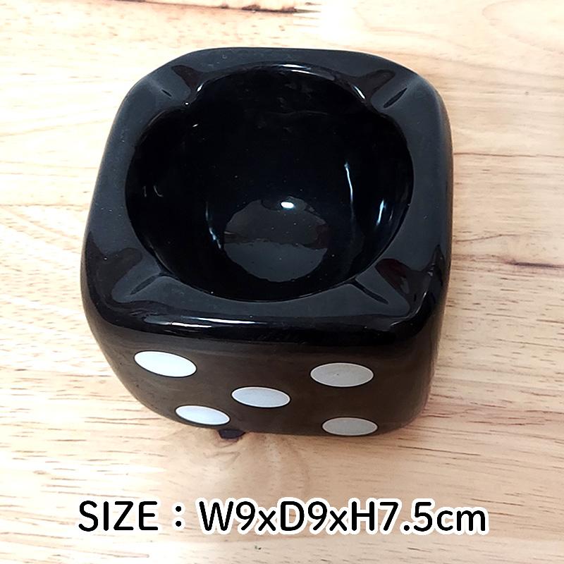 卓上灰皿 ダイス おしゃれ サイコロ 喫煙具 アメリカン タバコ 陶器