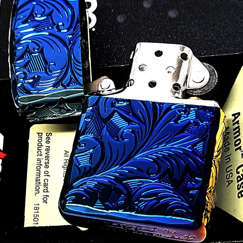 ZIPPO（ジッポー） 訳あり アーマー ブルーレインボー チタン 5面立体