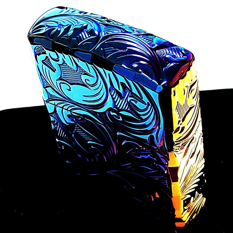 ZIPPO（ジッポー） 訳あり アーマー ブルーレインボー チタン 5面立体 