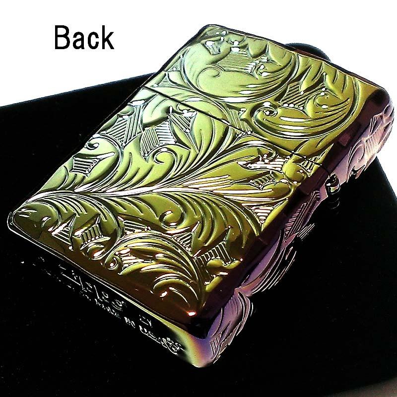 特別セール品】 zippo アーマー 5面NC彫刻 レインボーチタン 金タンク