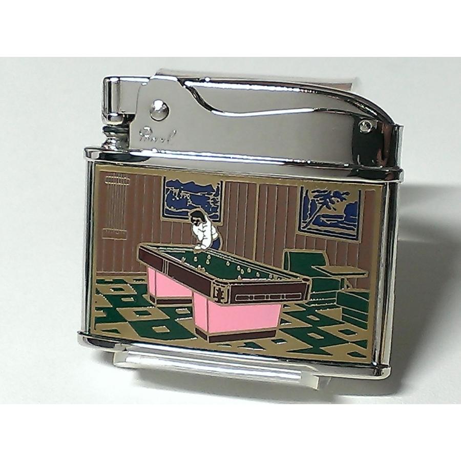 レトロオイルライター ビリヤード 両面別柄デザイン クラシック柄