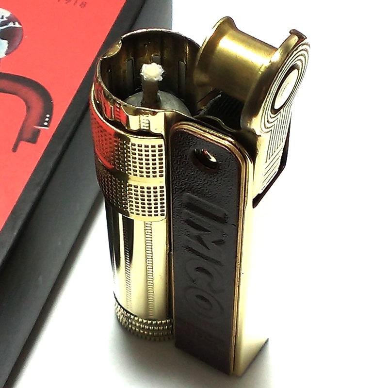 オイルライター フリント式 イムコ スーパー ブラス 革貼り おしゃれ