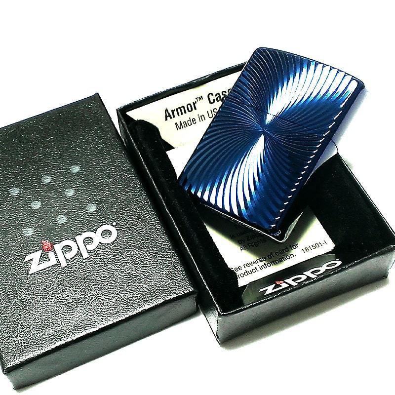 ZIPPO アーマー ブルーチタンウェーブ ジッポ ライター チタン加工 彫刻 両面加工 青 かっこいい 重厚 おしゃれ 高級 プレゼント｜hayamipro｜06