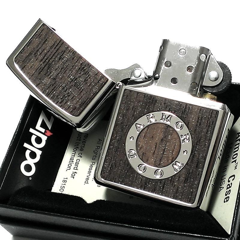 宅送] ZIPPO アーマー リングデザイン ローズウッド貼り 新品 ジッポー