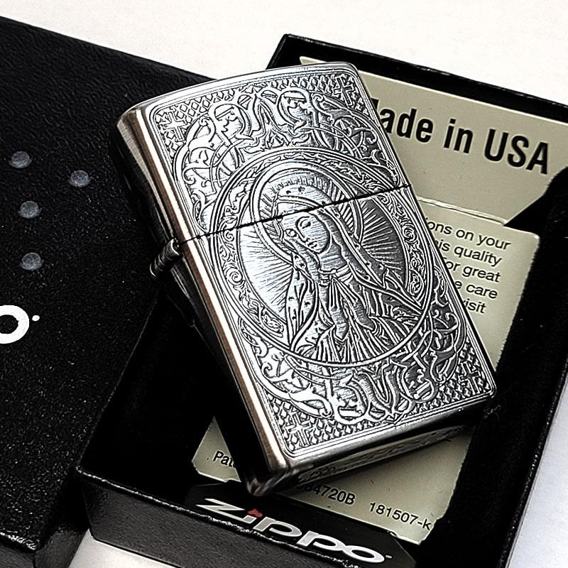 ZIPPO（ジッポー） ライター マリア ジッポ 彫刻 御守り ニッケル古美