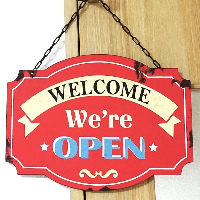 オープンクローズ 看板 店舗用 アンティーク プレート OPEN＆CLOSE
