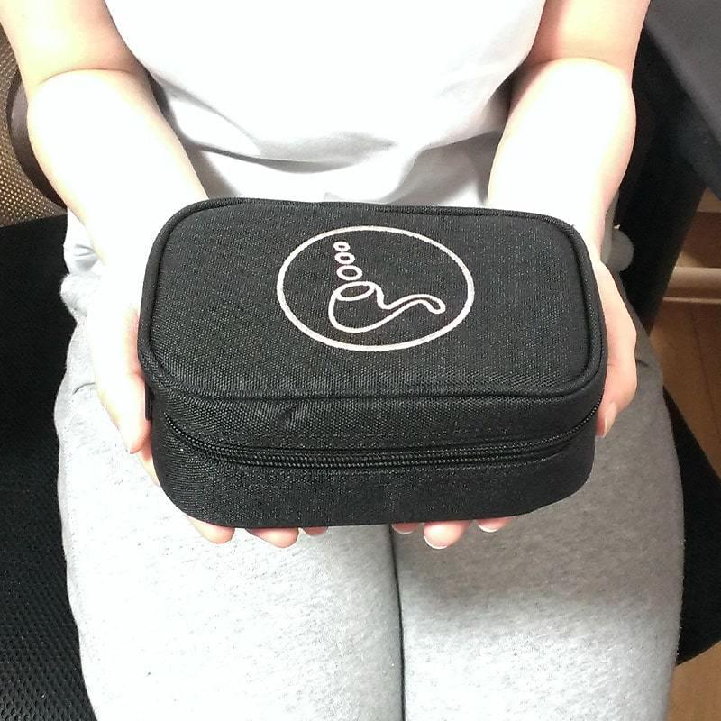 パイプバッグ トロイ ポーチ ブラック ロゴマーク入り 喫煙具 TOROY