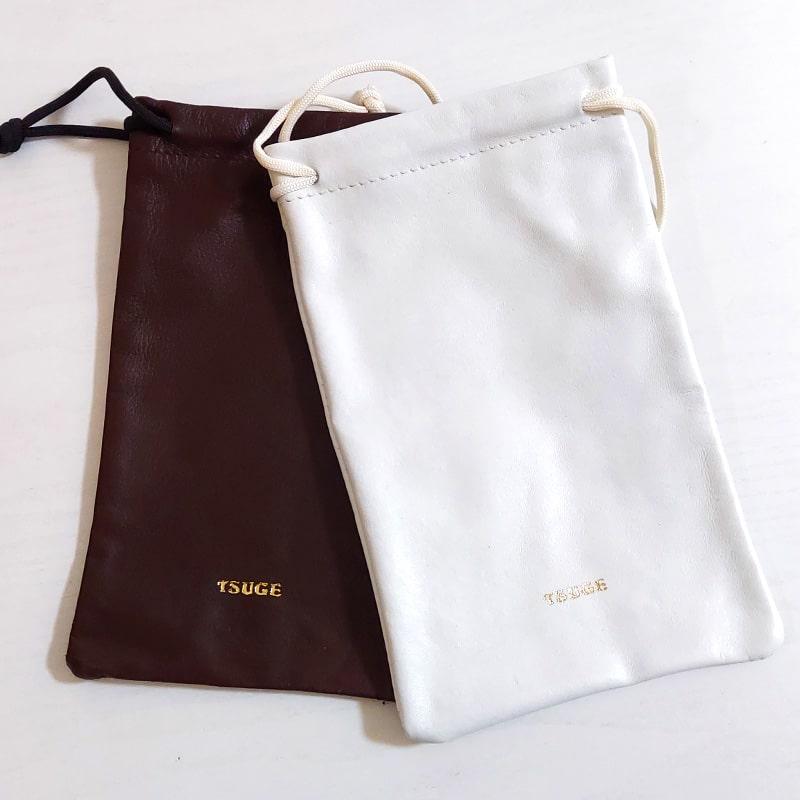 パイプポーチ 牛革 革製 ツゲ TSUGE ブラウン ホワイト オレンジ 喫煙