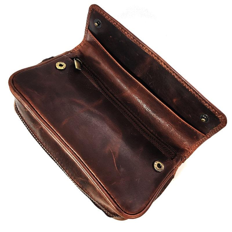 パイプポーチ 2本用 シャコム ポーチ 017 喫煙具 本革 CHACOM ブラウン