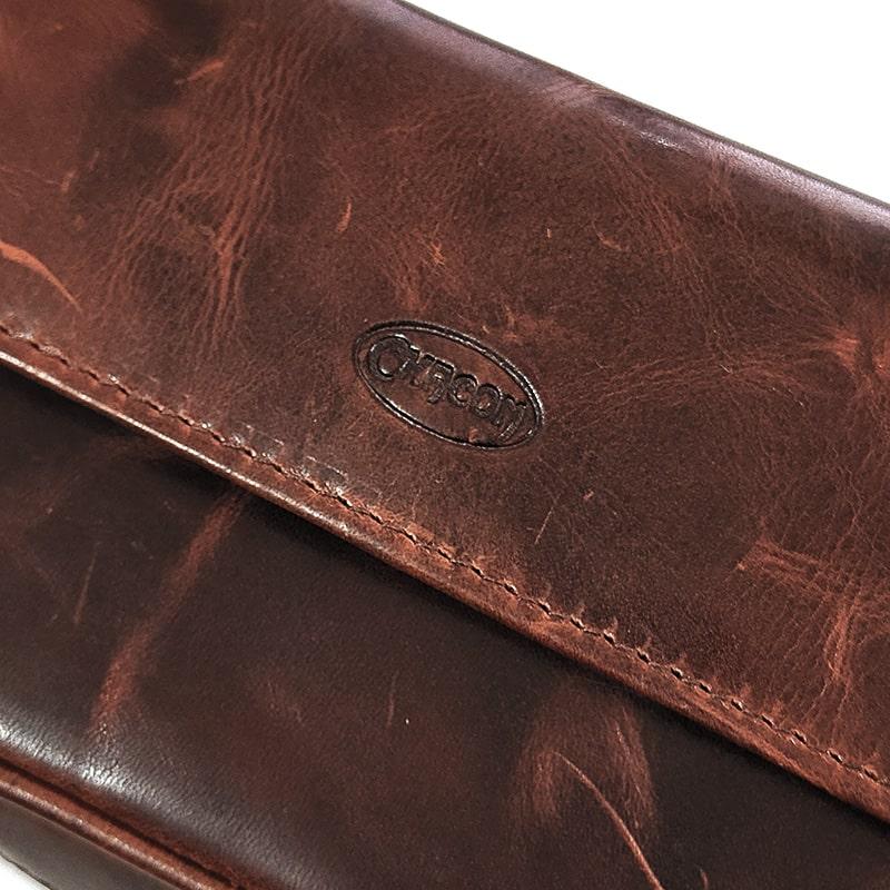 パイプポーチ 2本用 シャコム ポーチ 017 喫煙具 本革 CHACOM ブラウン