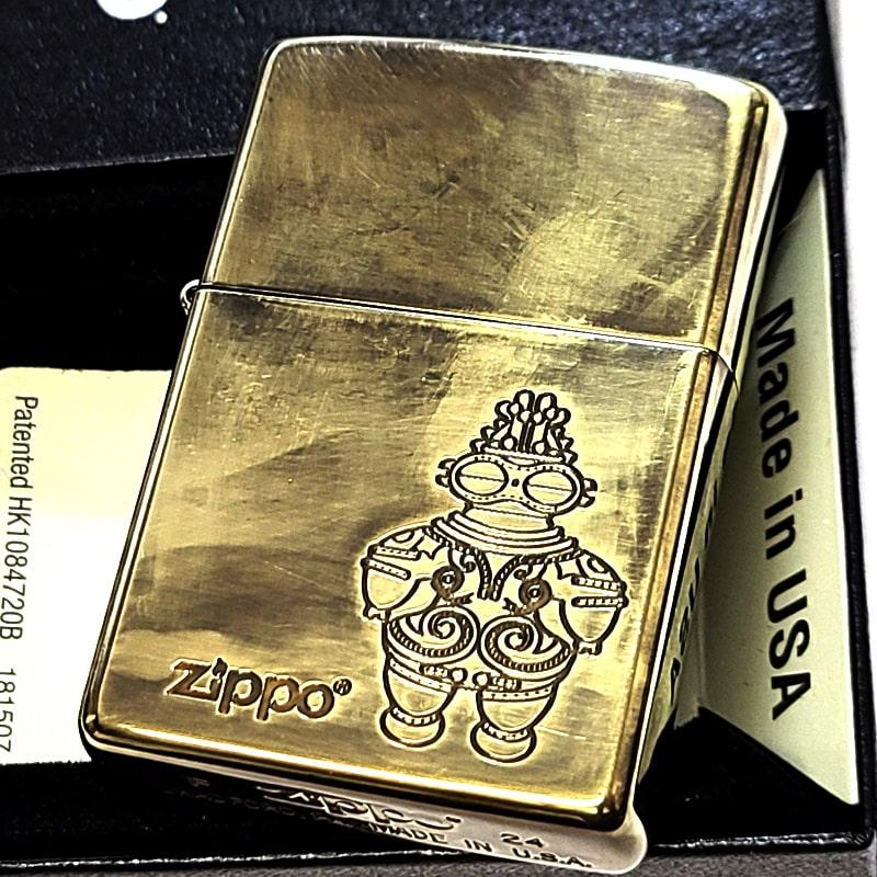 ZIPPO アンティーク 土偶 ジッポ ライター 彫刻 ロゴ ユーズド