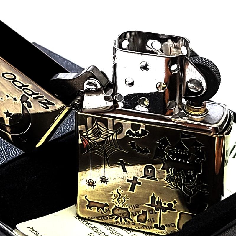 ZIPPO 魔女ウィンディ アンティーク ジッポ ライター ロゴ ユーズドフィニッシュ 彫刻 Windy ヴィンテージ ゴールド おしゃれ プレゼントの画像