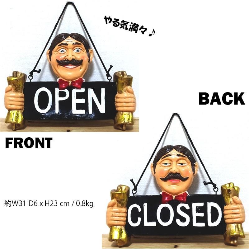 ⭐OPEN CLOSED 看板 おじさん⭐ アメリカン レトロ オープン クローズ 看板 OPEN＆CLOSE 店舗用