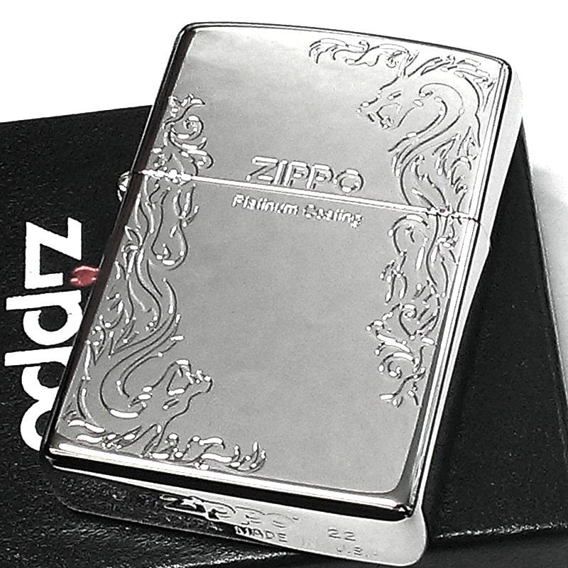 Zippo シンガポールデザイン ライター セット ZIPPO（ジッポー） ライター プラチナドラゴン ジッポ 鏡面シルバー