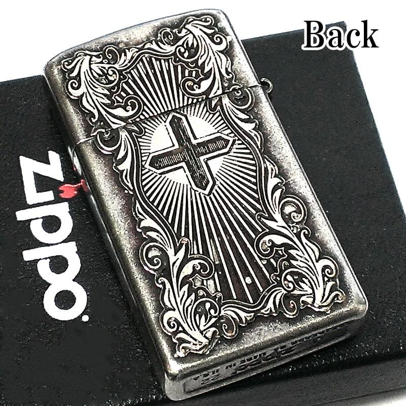 ZIPPO スリム ジッポ ライター アラベスクマリア 逆エッチング 彫刻 銀イブシバレル 両面柄 かっこいい メンズ  プレゼント｜hayamipro｜03