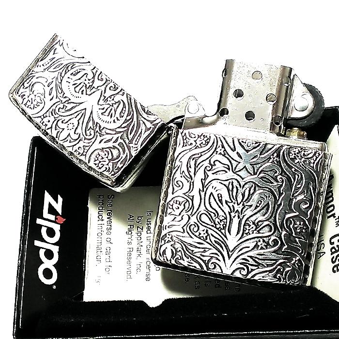 ZIPPO（ジッポー） アーマー ジッポ アンティークフローラル 古美